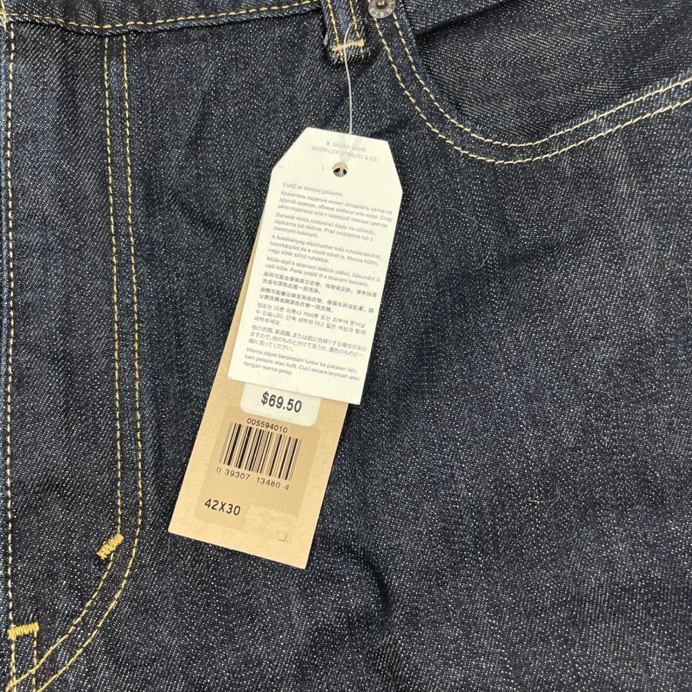 Levis 559 Relaxed Straight Jeans Mens 42x30 Dark Indigo Blue Denim 00559-4010 - Picture 5 of 10